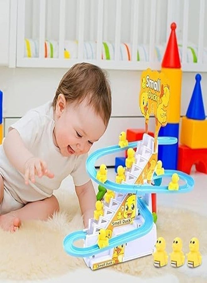 HELLYZ Duck Slide Toy Set for Kids | Funny Automatic Stair-Climbing Ducklings Race Track with Flashing Lights & Music | Exciting Duck Roller Coaster Escalator Play Set (Duck Track Set) - Image 2
